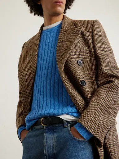Valentino Garavani Double-Breasted Prince of Wales Checked Virgin Wool Coat - Men | Thumbnail 5 Valentino Garavani Double-Breasted Prince of Wales Checked Virgin Wool Coat - Men | Thumbnail 5