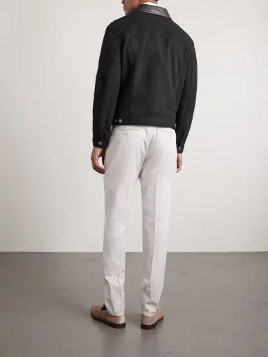 Brunello Cucinelli Leather-Trimmed Denim Jacket - Men | Thumbnail 4 Brunello Cucinelli Leather-Trimmed Denim Jacket - Men | Thumbnail 4