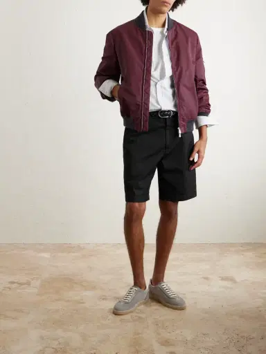 Brunello Cucinelli Straight-Leg Cotton-Blend Bermuda Shorts - Men | Thumbnail 2 Brunello Cucinelli Straight-Leg Cotton-Blend Bermuda Shorts - Men | Thumbnail 2