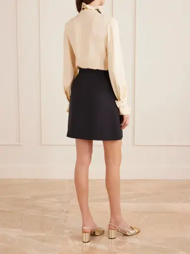 Valentino Garavani Embellished Wool And Silk-blend Crepe Mini Skirt | Thumbnail 4 Valentino Garavani Embellished Wool And Silk-blend Crepe Mini Skirt | Thumbnail 4