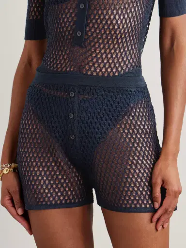 Kiki de Montparnasse Crocheted Silk Shorts | Thumbnail 3 Kiki de Montparnasse Crocheted Silk Shorts | Thumbnail 3