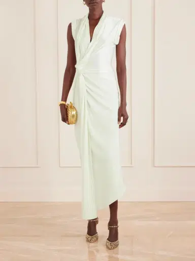 Victoria Beckham Asymmetric Twisted Satin Maxi Dress | Thumbnail 2 Victoria Beckham Asymmetric Twisted Satin Maxi Dress | Thumbnail 2