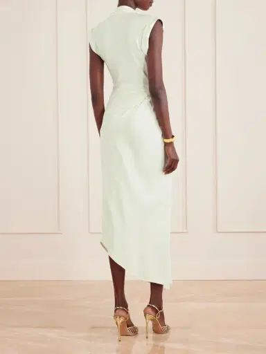 Victoria Beckham Asymmetric Twisted Satin Maxi Dress | Thumbnail 3 Victoria Beckham Asymmetric Twisted Satin Maxi Dress | Thumbnail 3
