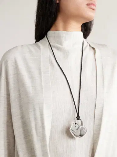 Khaite Lotus Medium Braided Leather And Silver-tone Necklace | Thumbnail 2 Khaite Lotus Medium Braided Leather And Silver-tone Necklace | Thumbnail 2