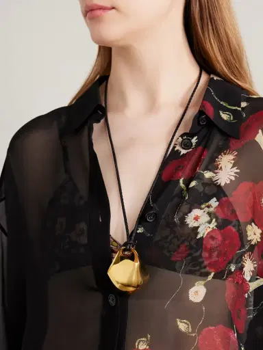 Khaite Lotus Medium Leather And Gold-plated Necklace | Thumbnail 2 Khaite Lotus Medium Leather And Gold-plated Necklace | Thumbnail 2