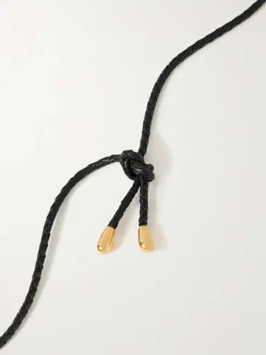 Khaite Lotus Medium Leather And Gold-plated Necklace | Thumbnail 3 Khaite Lotus Medium Leather And Gold-plated Necklace | Thumbnail 3
