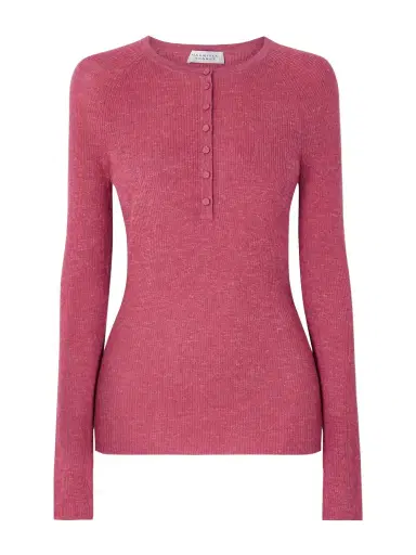 Gabriela Hearst Anges Ribbed Cashmere, Silk And Hemp-blend Henley Shirt | Thumbnail 1 Gabriela Hearst Anges Ribbed Cashmere, Silk And Hemp-blend Henley Shirt | Thumbnail 1