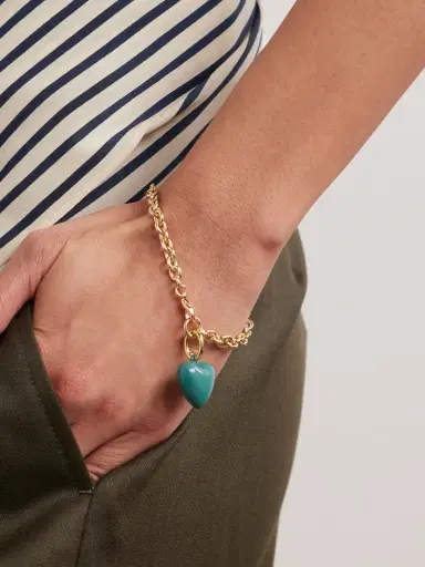 Roxanne Assoulin The Mini Puffy Heart Gold-tone And Enamel Bracelet | Thumbnail 2 Roxanne Assoulin The Mini Puffy Heart Gold-tone And Enamel Bracelet | Thumbnail 2