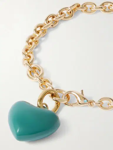 Roxanne Assoulin The Mini Puffy Heart Gold-tone And Enamel Bracelet | Thumbnail 3 Roxanne Assoulin The Mini Puffy Heart Gold-tone And Enamel Bracelet | Thumbnail 3