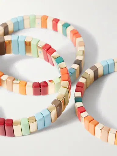 Roxanne Assoulin The Bright By Nature Set Of Three Gold-tone Enamel Bracelets | Thumbnail 4 Roxanne Assoulin The Bright By Nature Set Of Three Gold-tone Enamel Bracelets | Thumbnail 4
