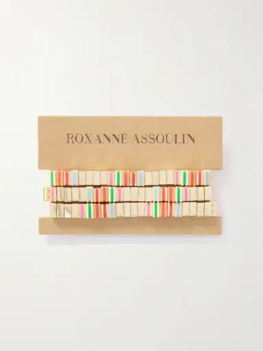 Roxanne Assoulin The Happy Stack Set Of Three Gold-tone And Enamel Bracelets | Thumbnail 5 Roxanne Assoulin The Happy Stack Set Of Three Gold-tone And Enamel Bracelets | Thumbnail 5