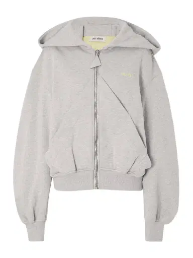 The Attico Embroidered Cotton-blend Jersey Zip-up Hoodie | Thumbnail 1 The Attico Embroidered Cotton-blend Jersey Zip-up Hoodie | Thumbnail 1