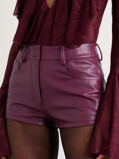 Norma Kamali Leather-like Shorts | Thumbnail 3 Norma Kamali Leather-like Shorts | Thumbnail 3