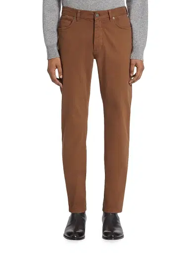 ZEGNA Men's Stretch Gabardine Pants - Light Brown | Thumbnail 2 ZEGNA Men's Stretch Gabardine Pants - Light Brown | Thumbnail 2
