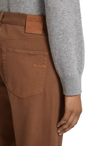 ZEGNA Men's Stretch Gabardine Pants - Light Brown | Thumbnail 4 ZEGNA Men's Stretch Gabardine Pants - Light Brown | Thumbnail 4