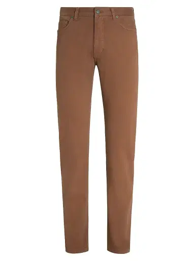 ZEGNA Men's Stretch Gabardine Pants - Light Brown | Thumbnail 1 ZEGNA Men's Stretch Gabardine Pants - Light Brown | Thumbnail 1