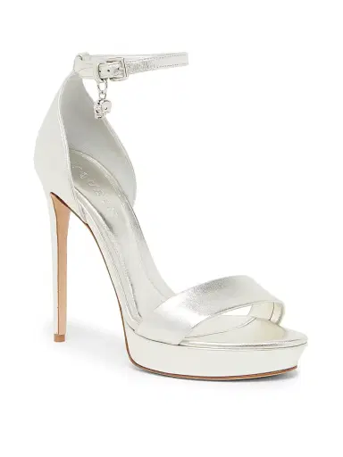 McQueen Women's Skull Charm Leather Platform Sandals - Silver | Thumbnail 2 McQueen Women's Skull Charm Leather Platform Sandals - Silver | Thumbnail 2