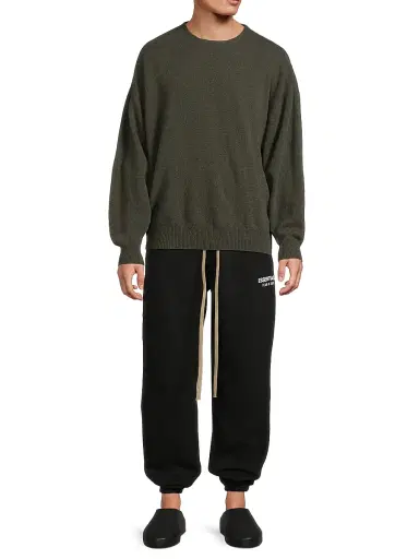 Fear of God Men's Fine-Knit Wool Crewneck Sweater - Off Black | Thumbnail 2 Fear of God Men's Fine-Knit Wool Crewneck Sweater - Off Black | Thumbnail 2