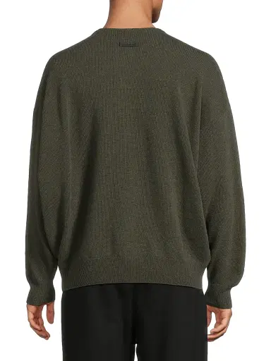 Fear of God Men's Fine-Knit Wool Crewneck Sweater - Off Black | Thumbnail 5 Fear of God Men's Fine-Knit Wool Crewneck Sweater - Off Black | Thumbnail 5