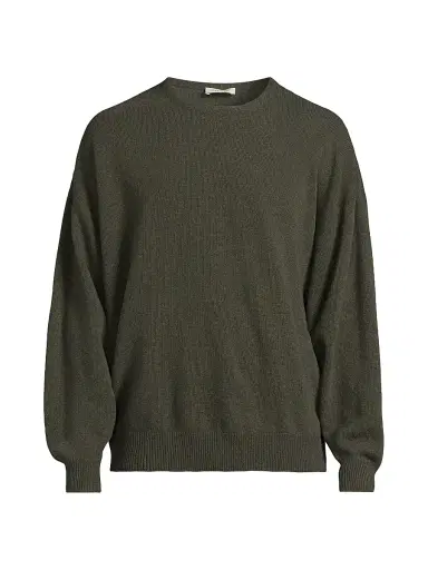 Fear of God Men's Fine-Knit Wool Crewneck Sweater - Off Black | Thumbnail 1 Fear of God Men's Fine-Knit Wool Crewneck Sweater - Off Black | Thumbnail 1