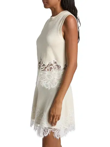 Ramy Brook Women's Nerissa Lace & Wool-Cashmere Sweater - Winter White Combo | Thumbnail 4 Ramy Brook Women's Nerissa Lace & Wool-Cashmere Sweater - Winter White Combo | Thumbnail 4