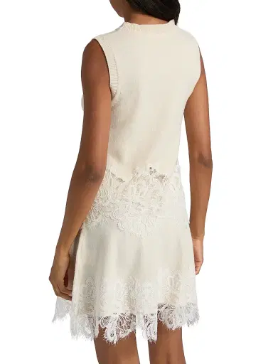 Ramy Brook Women's Nerissa Lace & Wool-Cashmere Sweater - Winter White Combo | Thumbnail 5 Ramy Brook Women's Nerissa Lace & Wool-Cashmere Sweater - Winter White Combo | Thumbnail 5