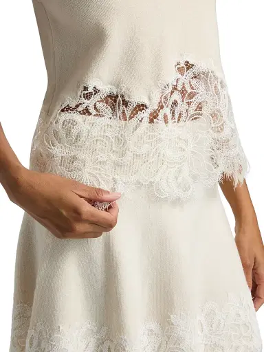 Ramy Brook Women's Nerissa Lace & Wool-Cashmere Sweater - Winter White Combo | Thumbnail 6 Ramy Brook Women's Nerissa Lace & Wool-Cashmere Sweater - Winter White Combo | Thumbnail 6