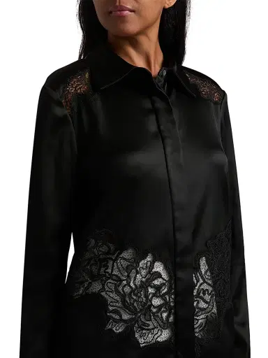Ramy Brook Women's Serena Laced Satin Top - Black | Thumbnail 6 Ramy Brook Women's Serena Laced Satin Top - Black | Thumbnail 6