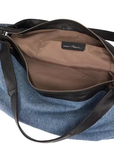 3.1 Phillip Lim Women's Medium Luna Cotton Denim Hobo Bag | Thumbnail 4 3.1 Phillip Lim Women's Medium Luna Cotton Denim Hobo Bag | Thumbnail 4
