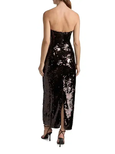 Staud Women's Cece Sequined Strapless Sheath Cocktail Dress - Espresso Black | Thumbnail 5 Staud Women's Cece Sequined Strapless Sheath Cocktail Dress - Espresso Black | Thumbnail 5