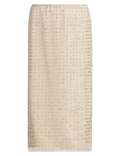Staud Women's Casey Embellished Midi-Skirt - Stardust | Thumbnail 1 Staud Women's Casey Embellished Midi-Skirt - Stardust | Thumbnail 1