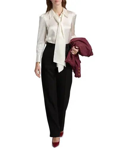 L'AGENCE Women's Honey Silk Tieneck Blouse - | Thumbnail 2 L'AGENCE Women's Honey Silk Tieneck Blouse - | Thumbnail 2