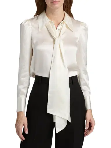 L'AGENCE Women's Honey Silk Tieneck Blouse - | Thumbnail 3 L'AGENCE Women's Honey Silk Tieneck Blouse - | Thumbnail 3