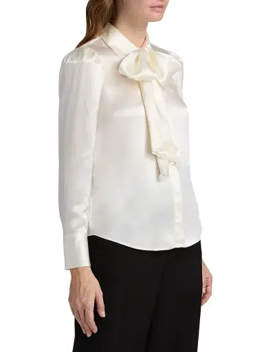 L'AGENCE Women's Honey Silk Tieneck Blouse - | Thumbnail 4 L'AGENCE Women's Honey Silk Tieneck Blouse - | Thumbnail 4