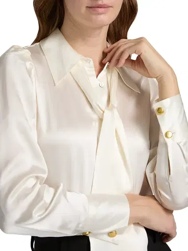 L'AGENCE Women's Honey Silk Tieneck Blouse - | Thumbnail 6 L'AGENCE Women's Honey Silk Tieneck Blouse - | Thumbnail 6