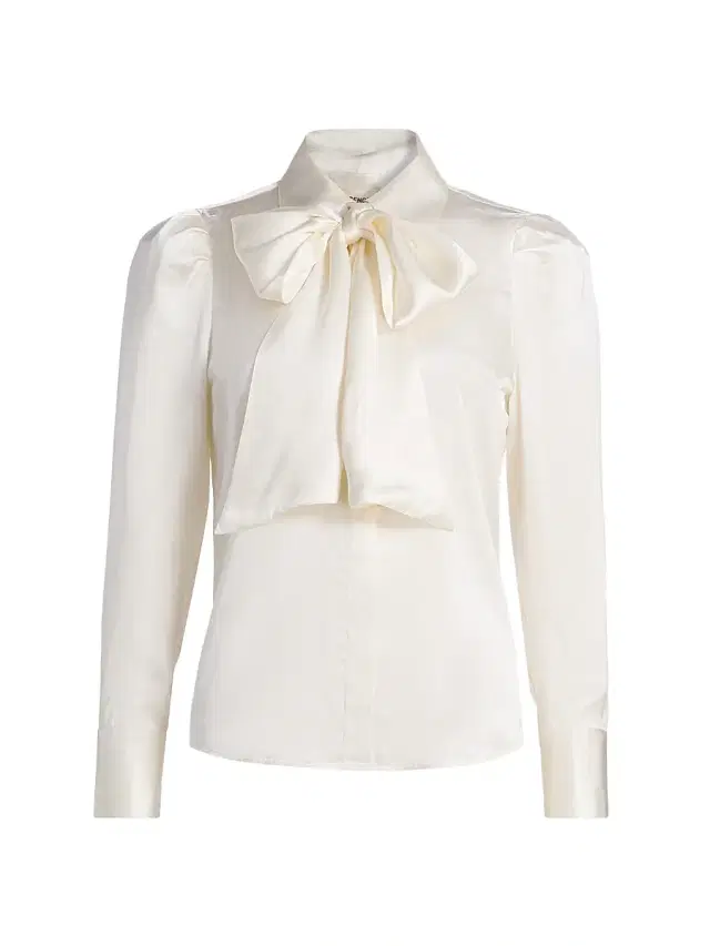 Women's Honey Silk Tieneck Blouse - Women's Honey Silk Tieneck Blouse -