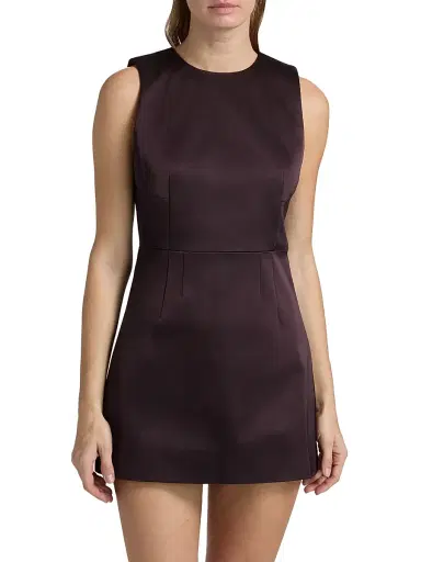 Staud Women's Garden Satin Sleeveless Sheath Minidress - Earth | Thumbnail 3 Staud Women's Garden Satin Sleeveless Sheath Minidress - Earth | Thumbnail 3