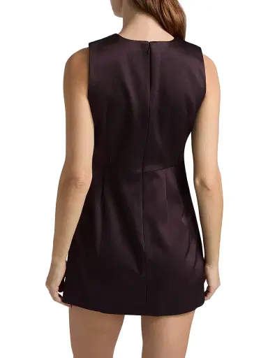 Staud Women's Garden Satin Sleeveless Sheath Minidress - Earth | Thumbnail 5 Staud Women's Garden Satin Sleeveless Sheath Minidress - Earth | Thumbnail 5