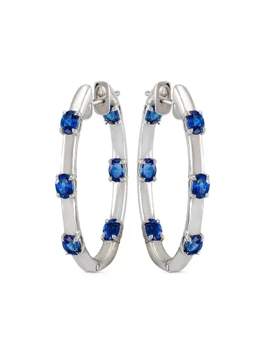 Etho Maria Women's Dolce 18K Gold & Gemstone Inside-Out Hoop Earrings - White Gold | Thumbnail 3 Etho Maria Women's Dolce 18K Gold & Gemstone Inside-Out Hoop Earrings - White Gold | Thumbnail 3