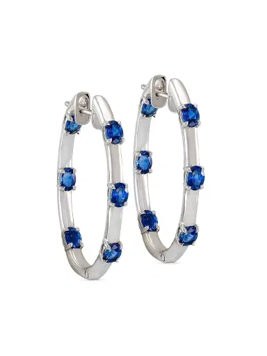 Etho Maria Women's Dolce 18K Gold & Gemstone Inside-Out Hoop Earrings - White Gold | Thumbnail 1 Etho Maria Women's Dolce 18K Gold & Gemstone Inside-Out Hoop Earrings - White Gold | Thumbnail 1