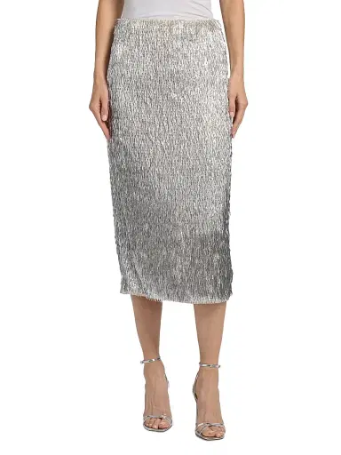 Aknvas Women's Tao Metallic Sequined Pencil Skirt | Thumbnail 3 Aknvas Women's Tao Metallic Sequined Pencil Skirt | Thumbnail 3