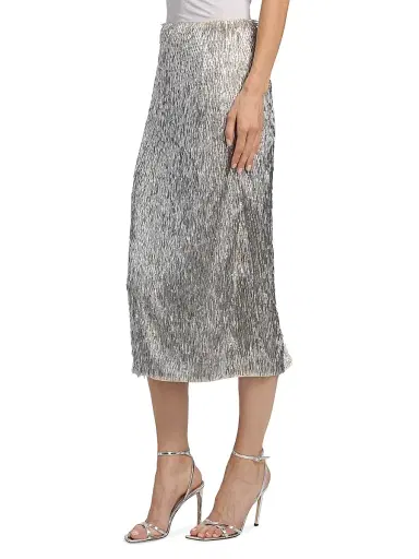 Aknvas Women's Tao Metallic Sequined Pencil Skirt | Thumbnail 4 Aknvas Women's Tao Metallic Sequined Pencil Skirt | Thumbnail 4