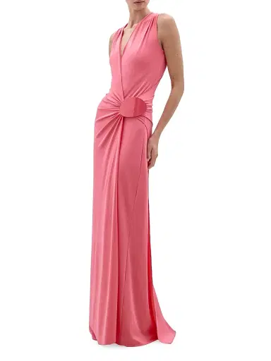 Silvia Tcherassi Women's Fadila Surplice Maxi Dress - Hot Pink - Size Large | Thumbnail 2 Silvia Tcherassi Women's Fadila Surplice Maxi Dress - Hot Pink - Size Large | Thumbnail 2