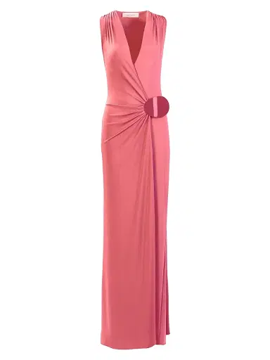 Silvia Tcherassi Women's Fadila Surplice Maxi Dress - Hot Pink - Size Large | Thumbnail 1 Silvia Tcherassi Women's Fadila Surplice Maxi Dress - Hot Pink - Size Large | Thumbnail 1