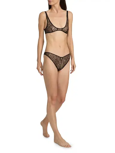 Kiki de Montparnasse Women's Petite Fleur Lace Briefs - Black - Size Large | Thumbnail 2 Kiki de Montparnasse Women's Petite Fleur Lace Briefs - Black - Size Large | Thumbnail 2