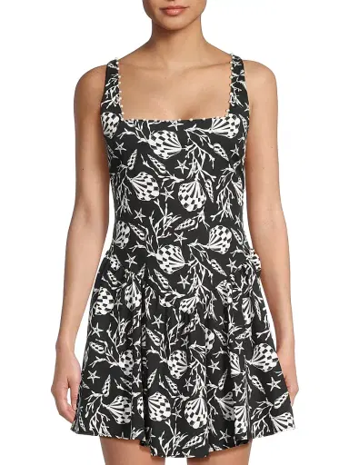 Peixoto Women's Harlow Printed Stretch-Cotton Minidress - Concha Cay - Size Large | Thumbnail 3 Peixoto Women's Harlow Printed Stretch-Cotton Minidress - Concha Cay - Size Large | Thumbnail 3