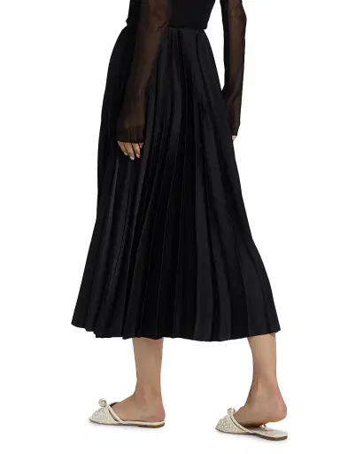 Jason Wu Collection Women's Crepe Satin Pleated Midi-Skirt - Black | Thumbnail 5 Jason Wu Collection Women's Crepe Satin Pleated Midi-Skirt - Black | Thumbnail 5