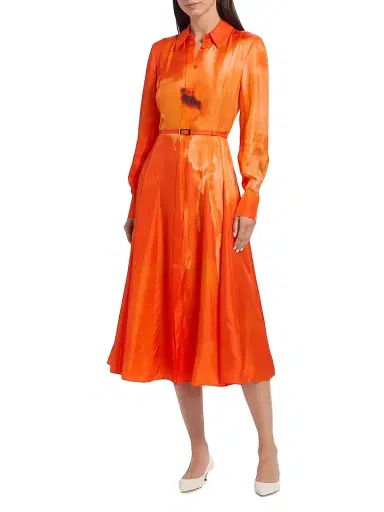 Jason Wu Collection Women's Watercolor Floral Silk Pleated Shirtdress | Thumbnail 3 Jason Wu Collection Women's Watercolor Floral Silk Pleated Shirtdress | Thumbnail 3