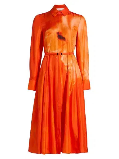 Jason Wu Collection Women's Watercolor Floral Silk Pleated Shirtdress | Thumbnail 1 Jason Wu Collection Women's Watercolor Floral Silk Pleated Shirtdress | Thumbnail 1
