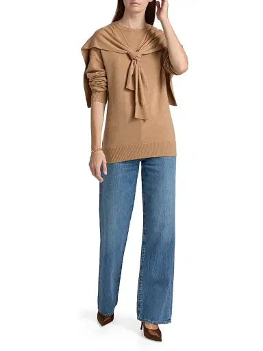 Toccin Women's Stefan Dual Wool Sweater - Latte | Thumbnail 2 Toccin Women's Stefan Dual Wool Sweater - Latte | Thumbnail 2